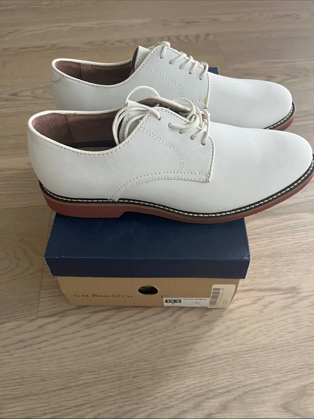 G.H. Bass & Co. White Leather Derby Shoes